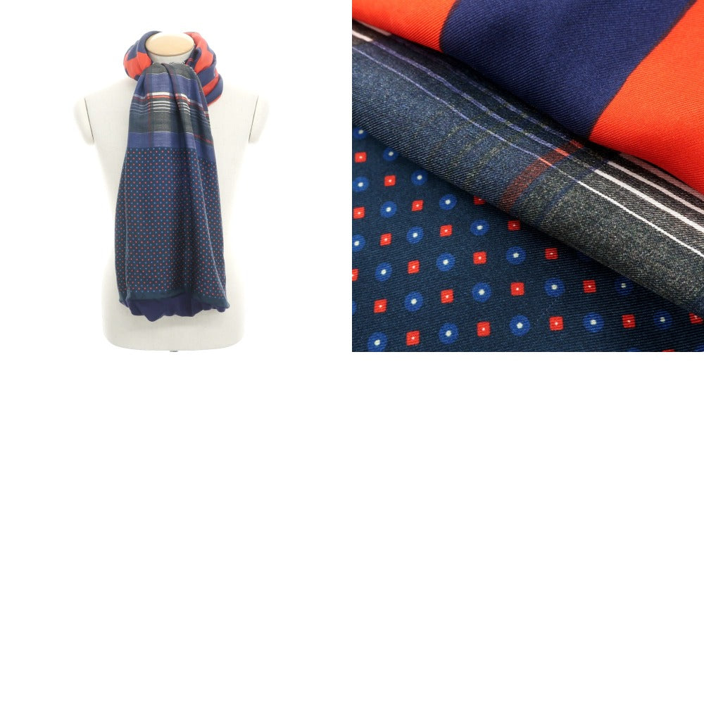 [Used] PIERRE LOUIS MASCIA scarf
 Navy x Red x Red [NVY] [S/S] [Condition Rank C] [Men&