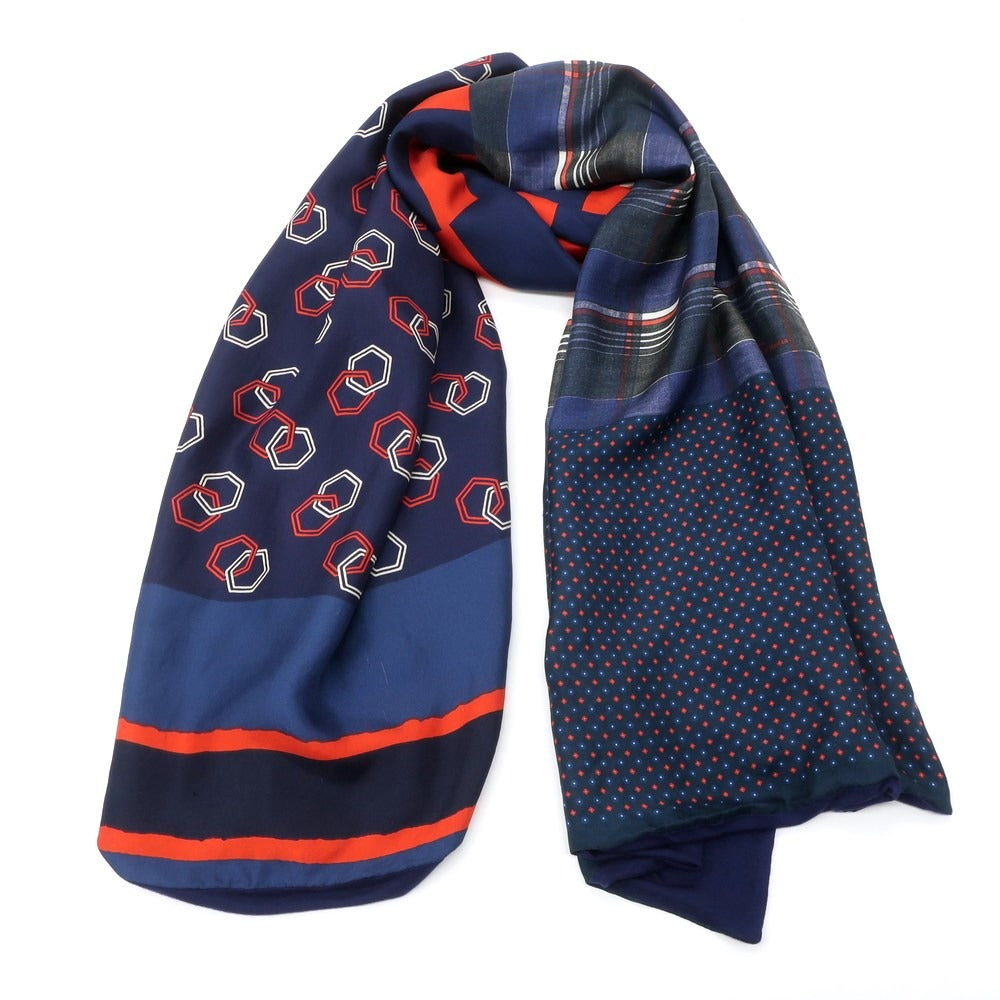 [Used] PIERRE LOUIS MASCIA scarf
 Navy x Red x Red [NVY] [S/S] [Condition Rank C] [Men&