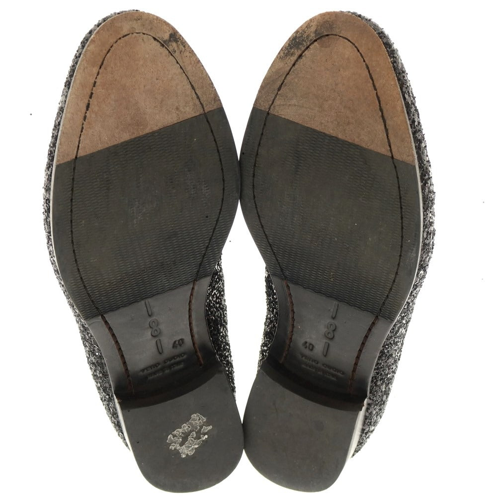 [Used] UNO OTTO UNO 181 Glitter Lame Opera Shoes Loafers Black [40] [Condition Rank C] [Men&