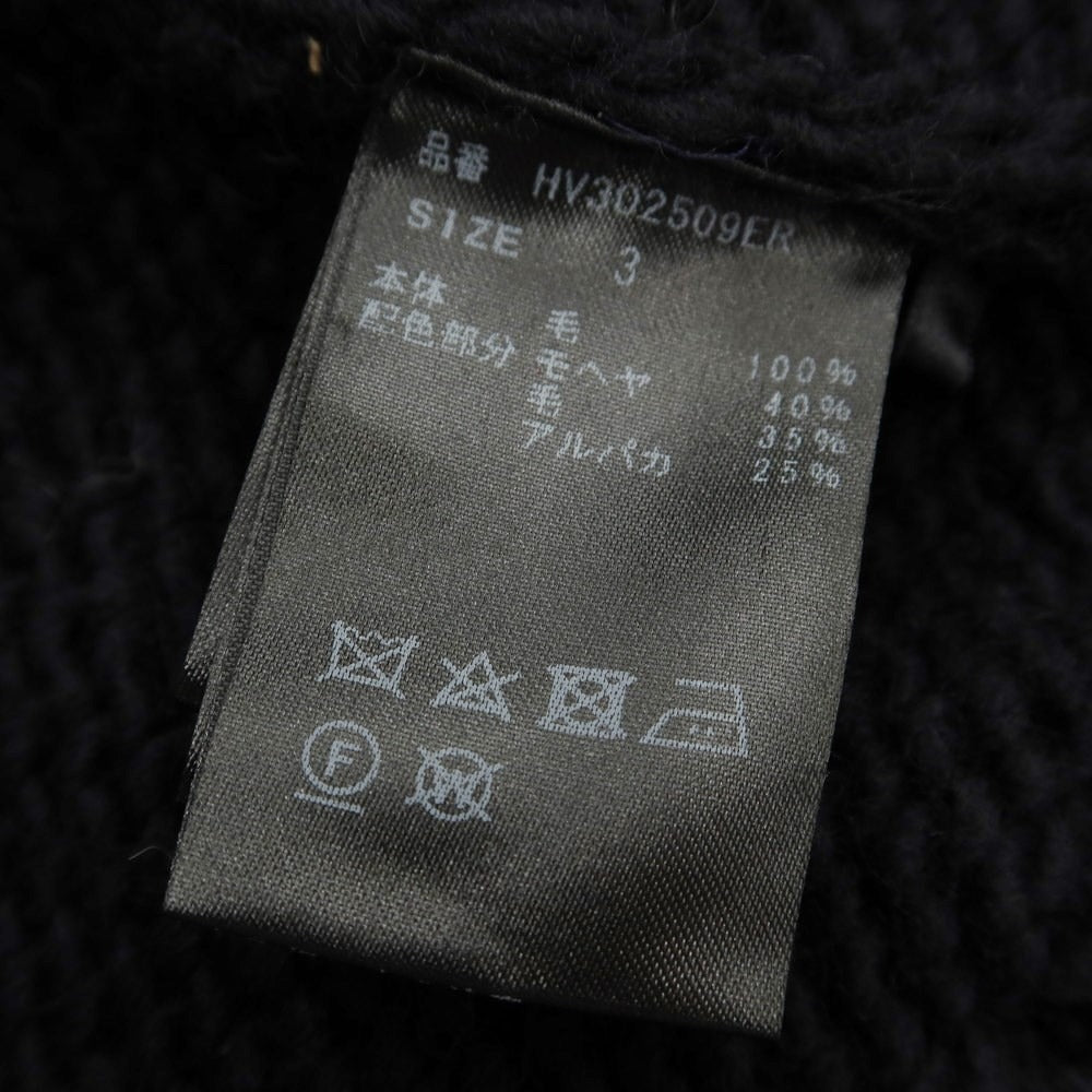 [Used] HUM VENT 2023 Autumn/Winter Wool Crew Neck Pullover Knit 
Black [Size 3] [BLK] [A/W] [Condition Rank A] [Men&