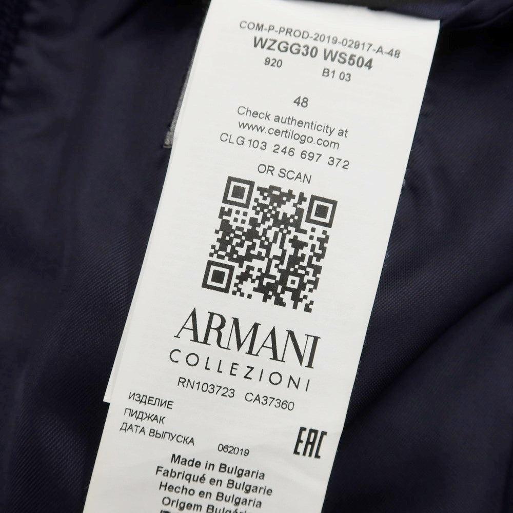 [Used] Armani Collezioni ARMANI COLLEZIONI Cotton wool 2B tailored jacket Navy [Size 48] [NVY] [A/W] [Condition Rank A] [Men&