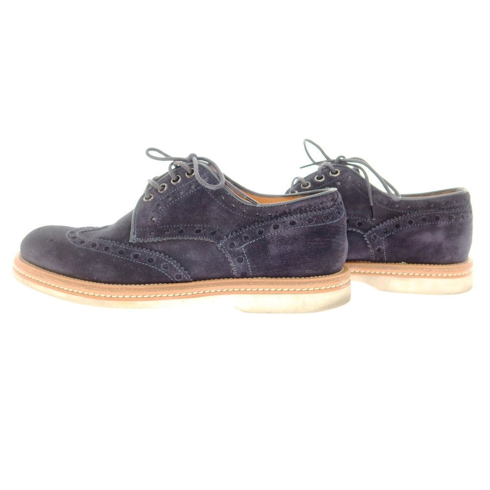 [Used] Santoni Suede Wingtip Shoes Navy [6] [Condition Rank C] [Men&