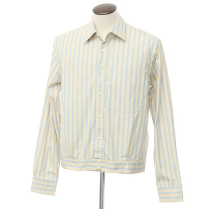 [New Outlet] Costmain Costumein Cotton Striped Casual Shirt Beige x Light Blue [50] [Condition Rank N-] [Men&