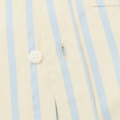 [New Outlet] Costmain Costumein Cotton Striped Casual Shirt Beige x Light Blue [50] [Condition Rank N-] [Men&