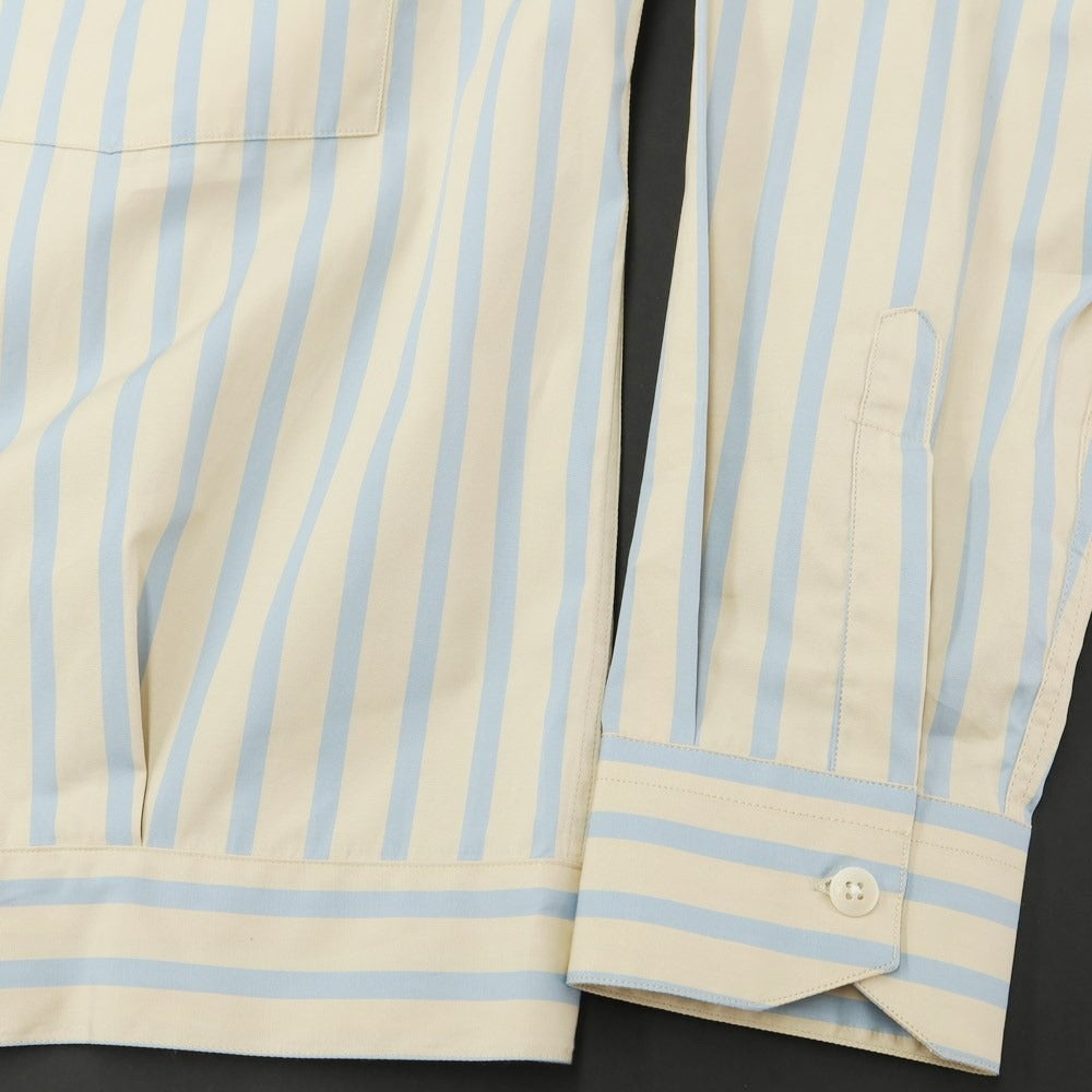 [New Outlet] Costmain Costumein Cotton Striped Casual Shirt Beige x Light Blue [50] [Condition Rank N-] [Men&