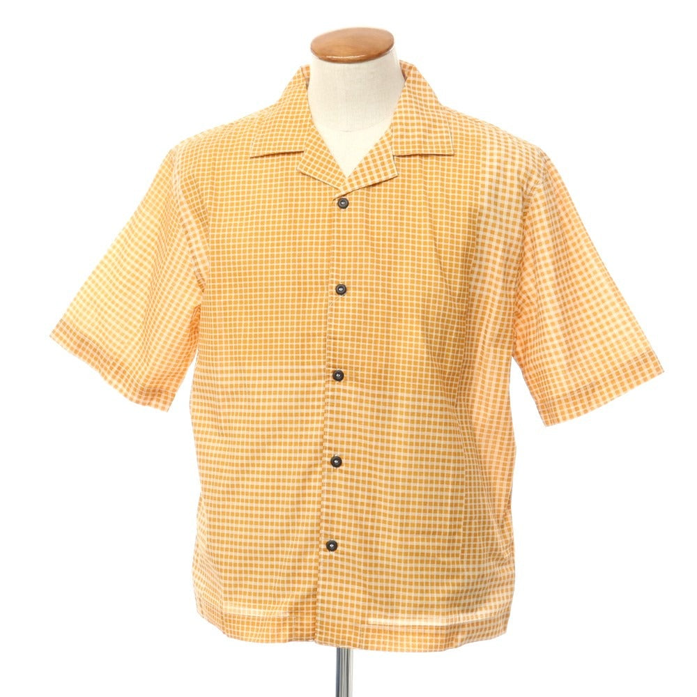 [New] Madson Cotton Check Open Collar Short Sleeve Shirt Orange [Size M] [ORG] [S/S] [Condition Rank N] [Men&