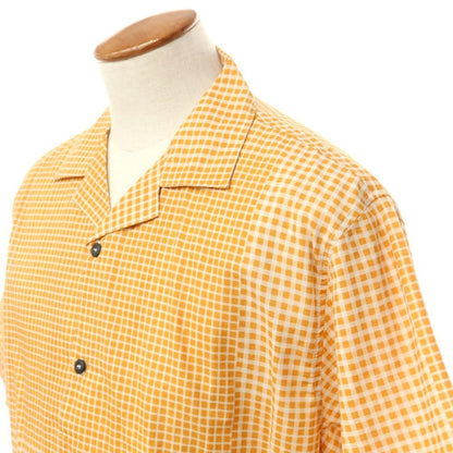 [New] Madson Cotton Check Open Collar Short Sleeve Shirt Orange [Size M] [ORG] [S/S] [Condition Rank N] [Men&