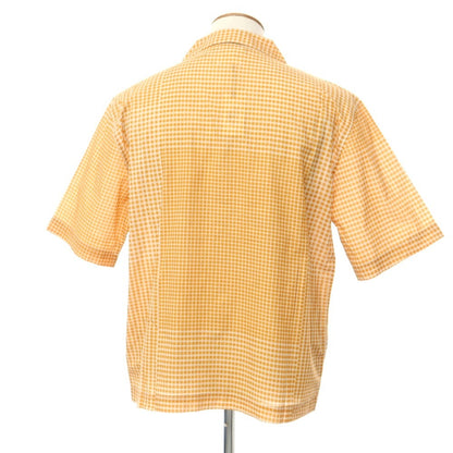 [New] Madson Cotton Check Open Collar Short Sleeve Shirt Orange [Size M] [ORG] [S/S] [Condition Rank N] [Men&