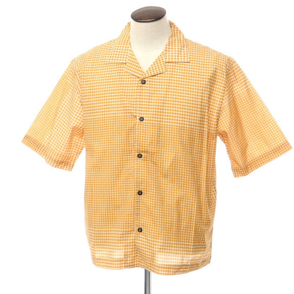 [New] Madson Cotton Check Open Collar Short Sleeve Shirt Orange [Size M] [ORG] [S/S] [Condition Rank N] [Men&