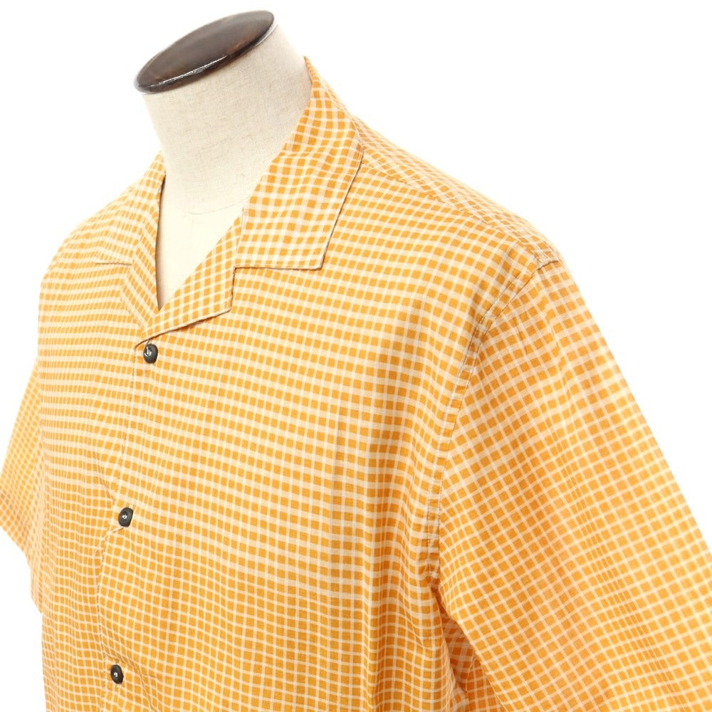 [New] Madson Cotton Check Open Collar Short Sleeve Shirt Orange [Size M] [ORG] [S/S] [Condition Rank N] [Men&