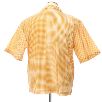 [New] Madson Cotton Check Open Collar Short Sleeve Shirt Orange [Size M] [ORG] [S/S] [Condition Rank N] [Men&