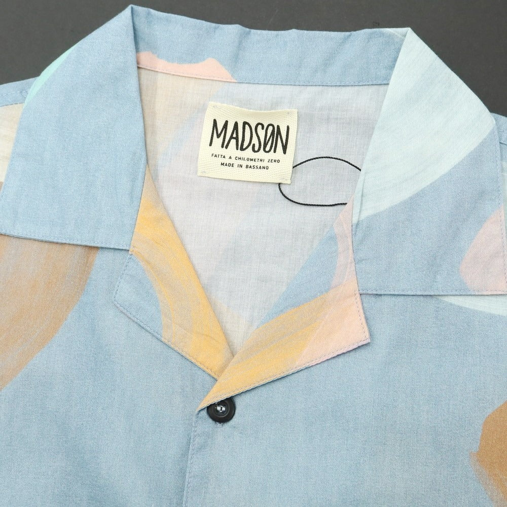 [New] Madson Cotton All-over Print Open Collar Short Sleeve Shirt Blue [Size S] [BLU] [S/S] [Condition Rank N] [Men&