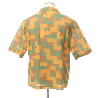 [New] Madson Cotton All-over Print Open Collar Short Sleeve Shirt Green x Orange [Size M] [GRN] [S/S] [Condition Rank N] [Men&