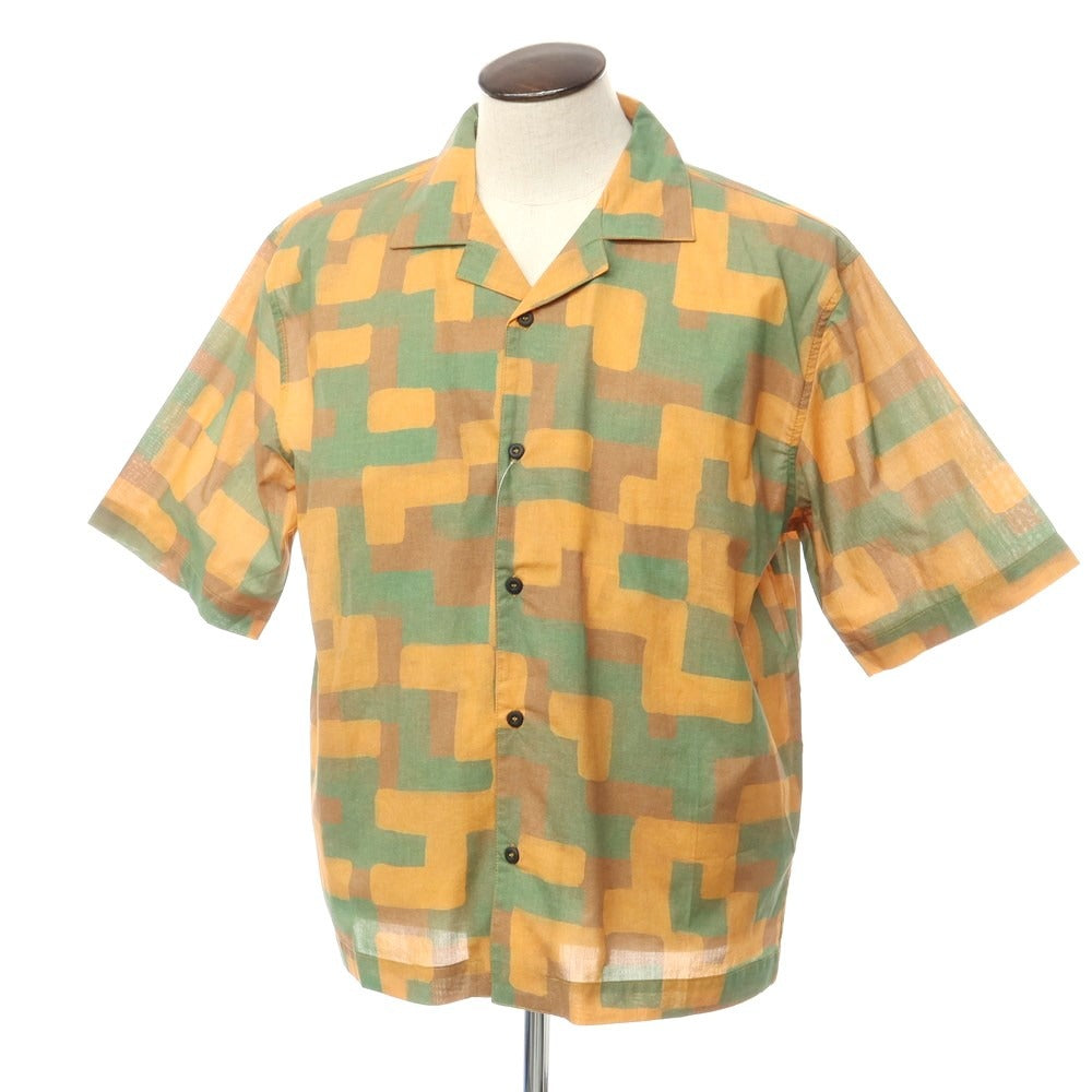 [New] Madson Cotton All-over Print Open Collar Short Sleeve Shirt Green x Orange [Size L] [GRN] [S/S] [Condition Rank N] [Men&