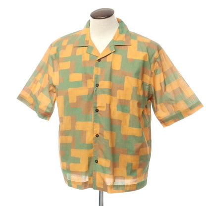 [New] Madson Cotton All-over Print Open Collar Short Sleeve Shirt Green x Orange [Size L] [GRN] [S/S] [Condition Rank N] [Men&