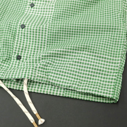 [New] Madson Cotton Check Open Collar Short Sleeve Shirt Green x White [Size S] [GRN] [S/S] [Condition Rank N] [Men&