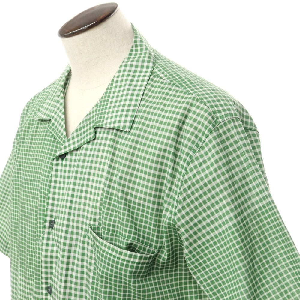 [New] Madson Cotton Check Open Collar Short Sleeve Shirt Green x White [Size L] [GRN] [S/S] [Condition Rank N] [Men&