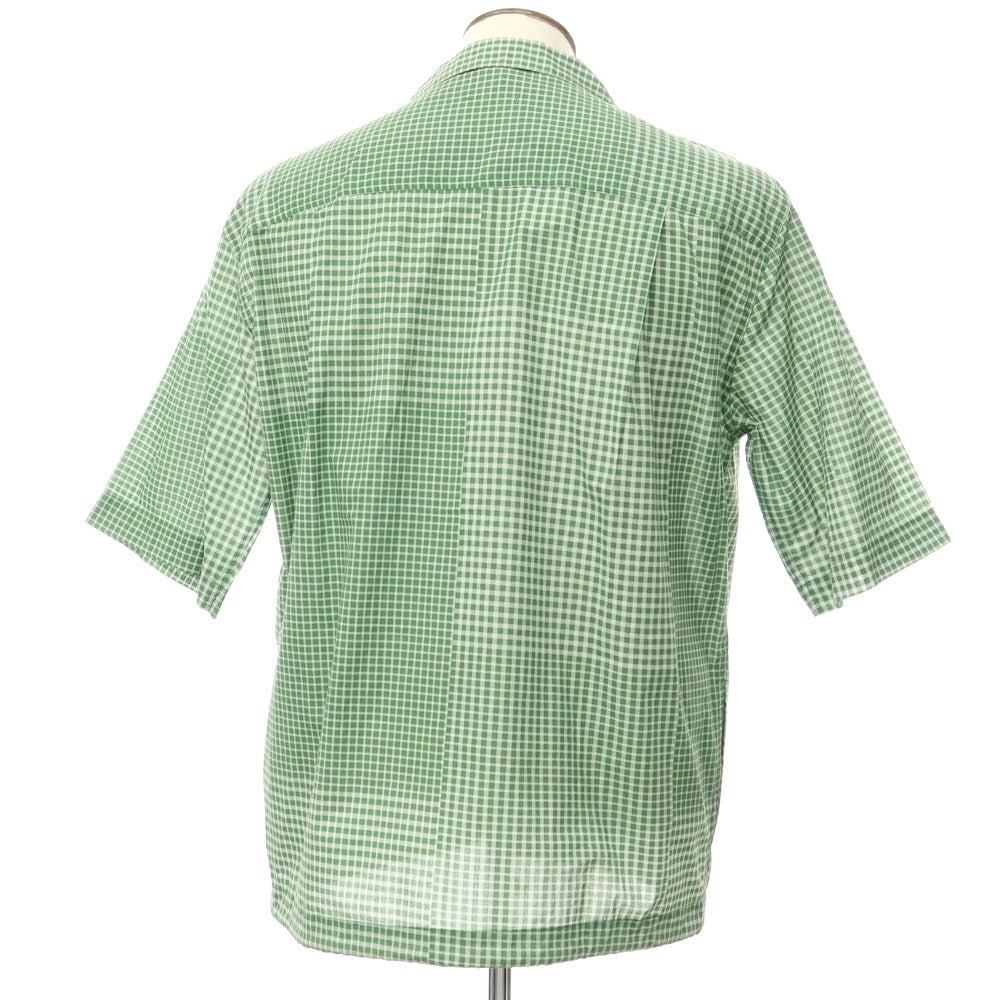 [New] Madson Cotton Check Open Collar Short Sleeve Shirt Green x White [Size L] [GRN] [S/S] [Condition Rank N] [Men&