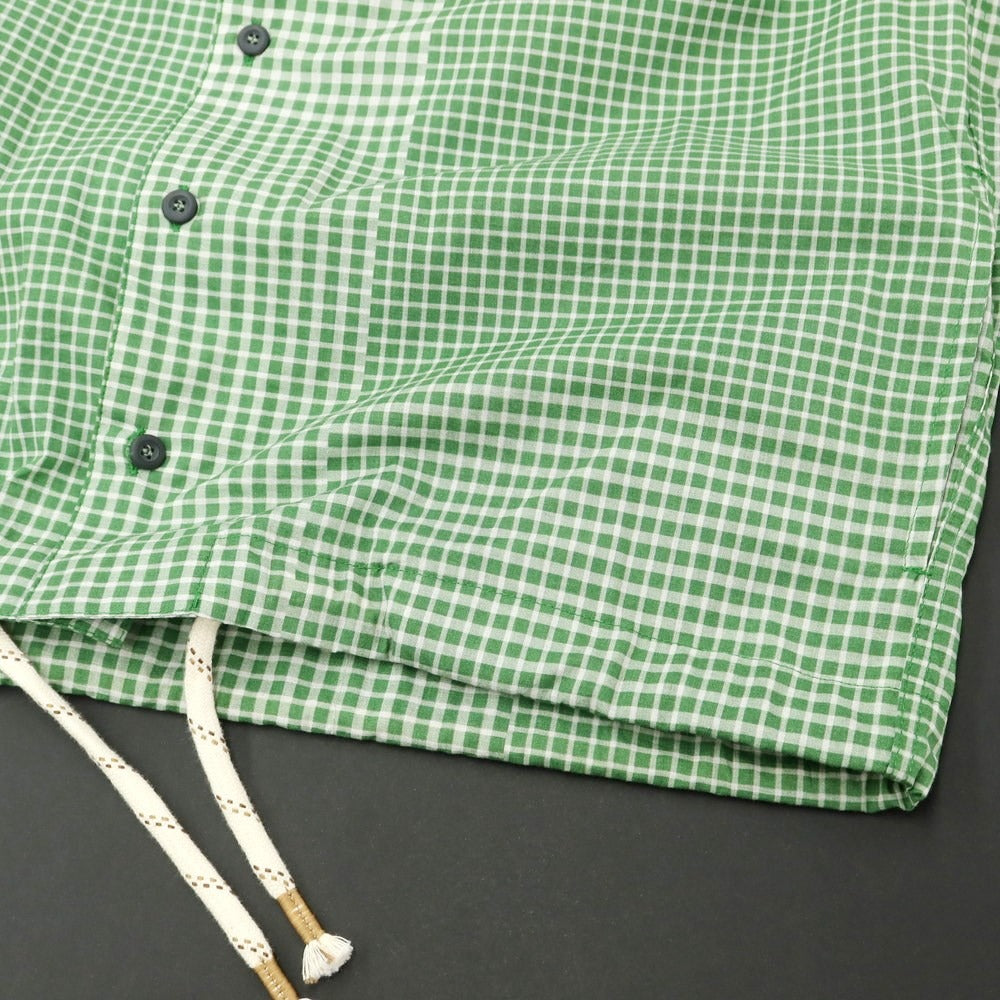 [New] Madson Cotton Check Open Collar Short Sleeve Shirt Green x White [Size L] [GRN] [S/S] [Condition Rank N] [Men&