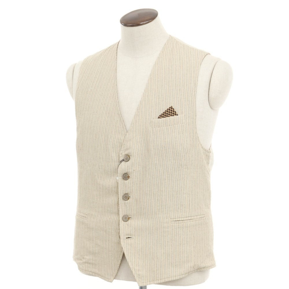 [New] KOON Cotton Polyester Reversible Vest Casual Gilet Beige x Brown [52] [Condition Rank N] [Men&