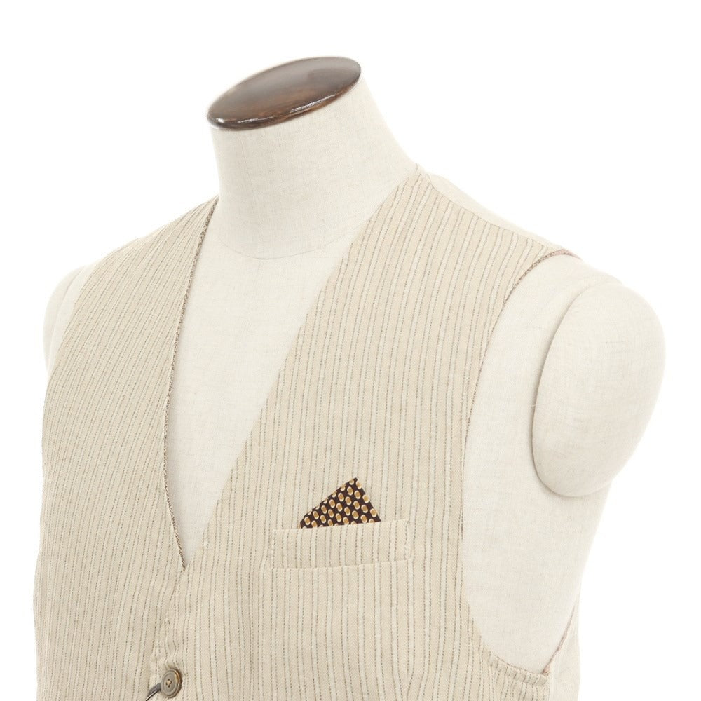 [New] KOON Cotton Polyester Reversible Vest Casual Gilet Beige x Brown [52] [Condition Rank N] [Men&