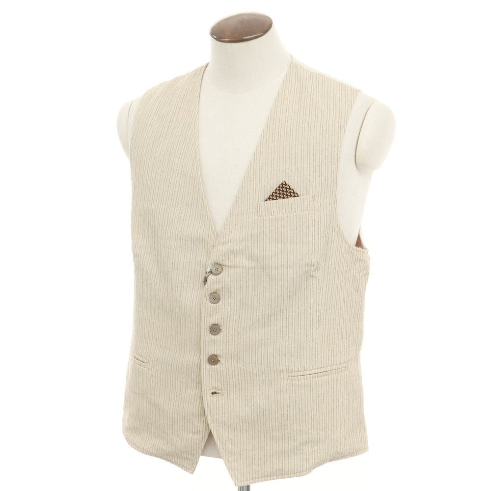 [New] KOON Cotton Polyester Reversible Vest Casual Gilet Beige x Brown [56] [Condition Rank N] [Men&