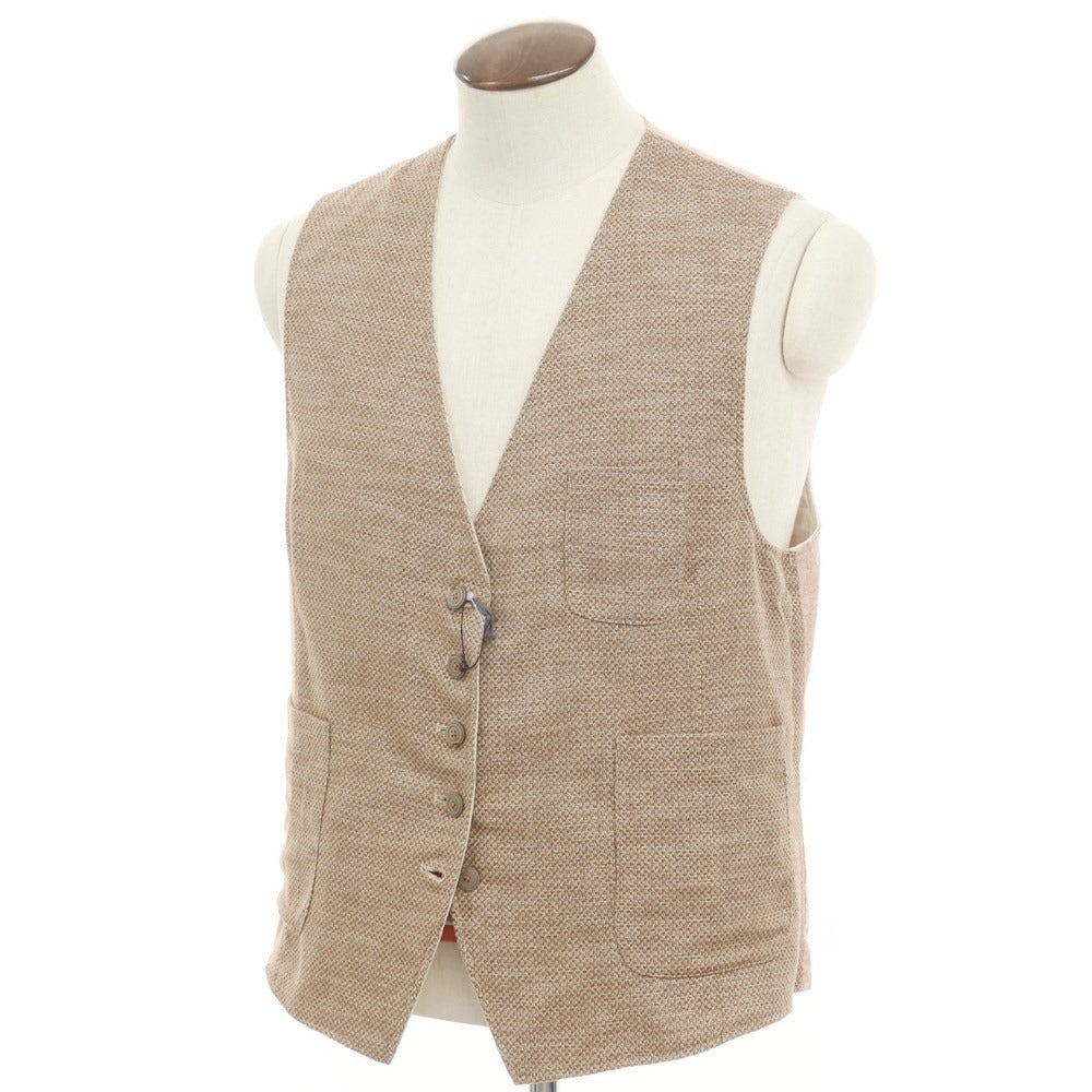 [New] KOON Cotton Polyester Reversible Vest Casual Gilet Beige x Brown [56] [Condition Rank N] [Men&