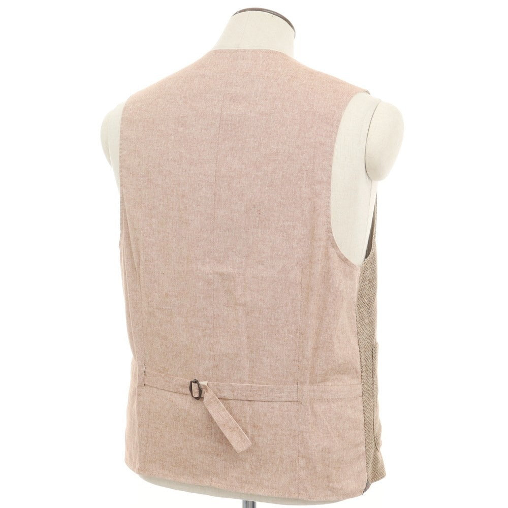 [New] KOON Cotton Polyester Reversible Vest Casual Gilet Beige x Brown [56] [Condition Rank N] [Men&