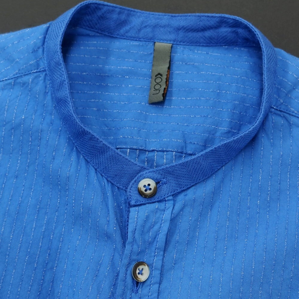 [New] KOON Cotton Band Collar Casual Shirt Blue [Size L] [BLU] [S/S] [Condition Rank N] [Men&