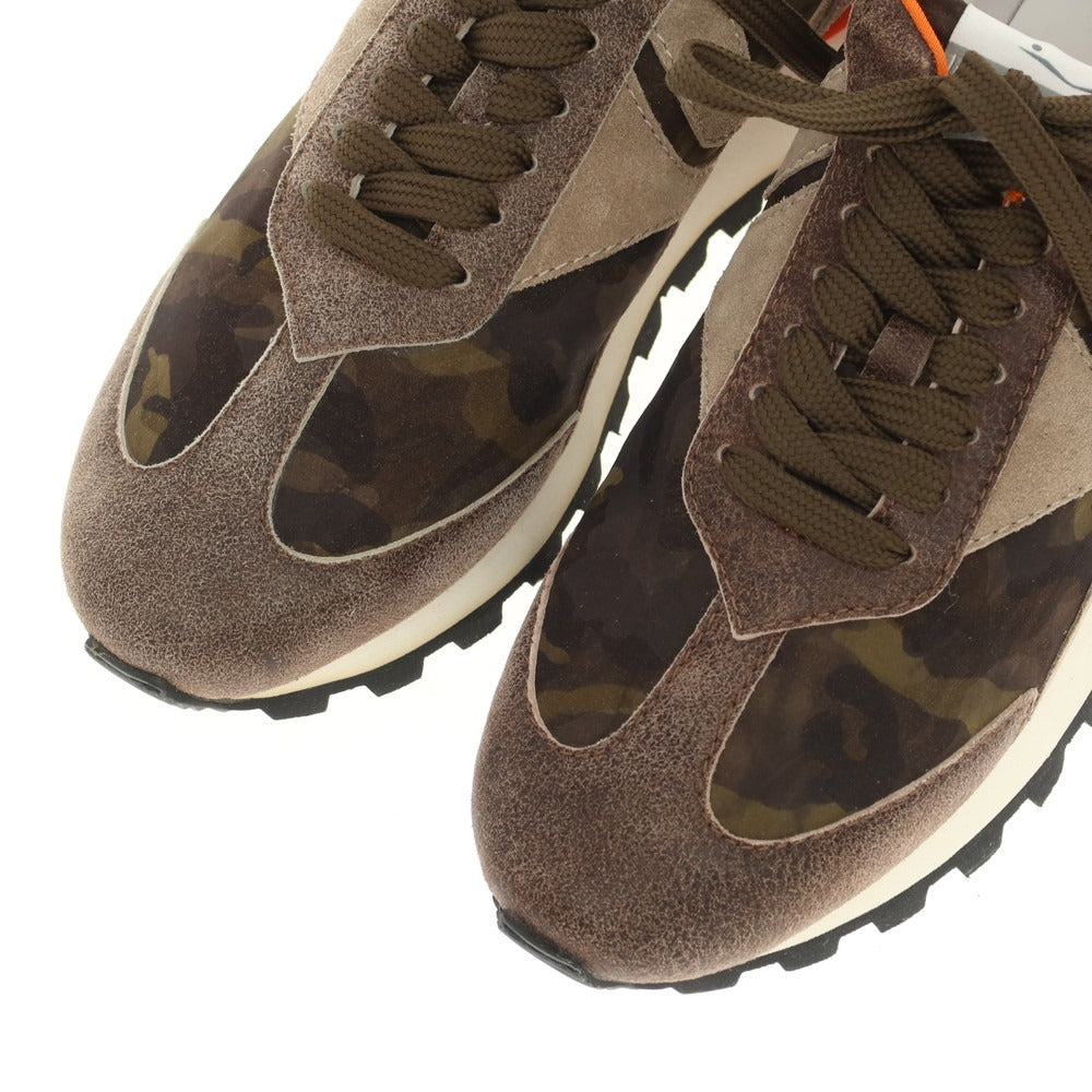 [New Outlet] VOILE BLANCHE QWARK MAN Camouflage pattern sneakers Khaki x Brown x Orange [39] [Condition Rank N-] [Men&