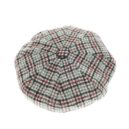 [Used] Borsalino Alpaca Check Newsboy Hat White x Black x Red [Size 60] [WHT] [A/W] [Condition Rank A] [Men&