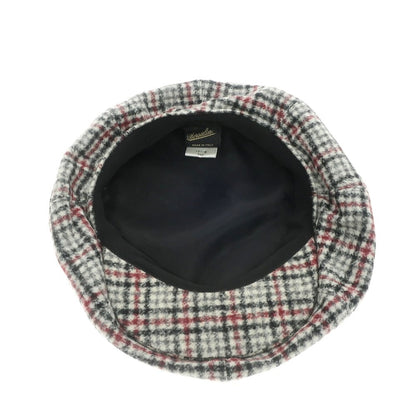 [Used] Borsalino Alpaca Check Newsboy Hat White x Black x Red [Size 60] [WHT] [A/W] [Condition Rank A] [Men&