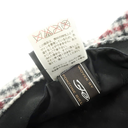 [Used] Borsalino Alpaca Check Newsboy Hat White x Black x Red [Size 60] [WHT] [A/W] [Condition Rank A] [Men&