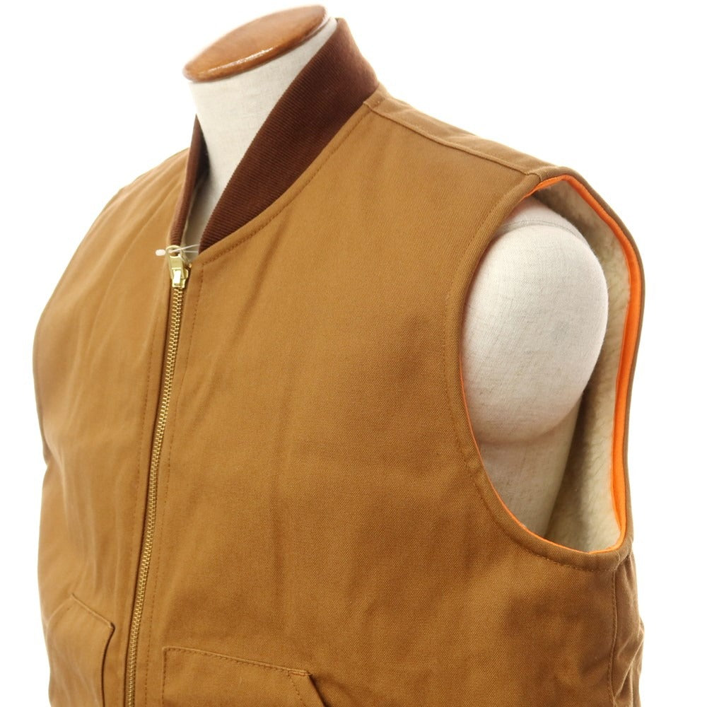 [Used] [Unused] is-ness reversible fleece zip-up vest, brown x light beige [UNISEX ONE SIZE] [Condition Rank S] [Men&