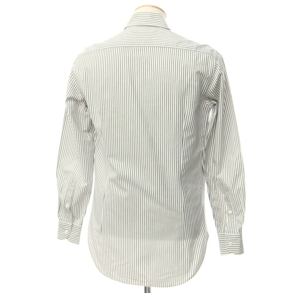 [Used] ORIAN Cotton Striped Semi-Wide Collar Dress Shirt White x Charcoal [37] [Condition Rank C] [Men&