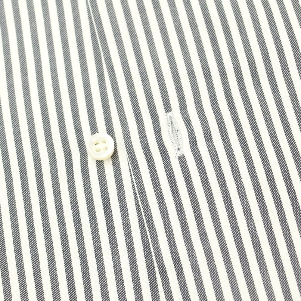 [Used] ORIAN Cotton Striped Semi-Wide Collar Dress Shirt White x Charcoal [37] [Condition Rank C] [Men&