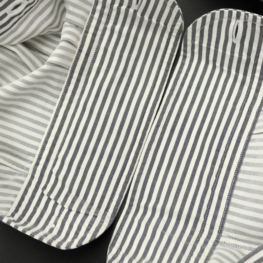 [Used] ORIAN Cotton Striped Semi-Wide Collar Dress Shirt White x Charcoal [37] [Condition Rank C] [Men&