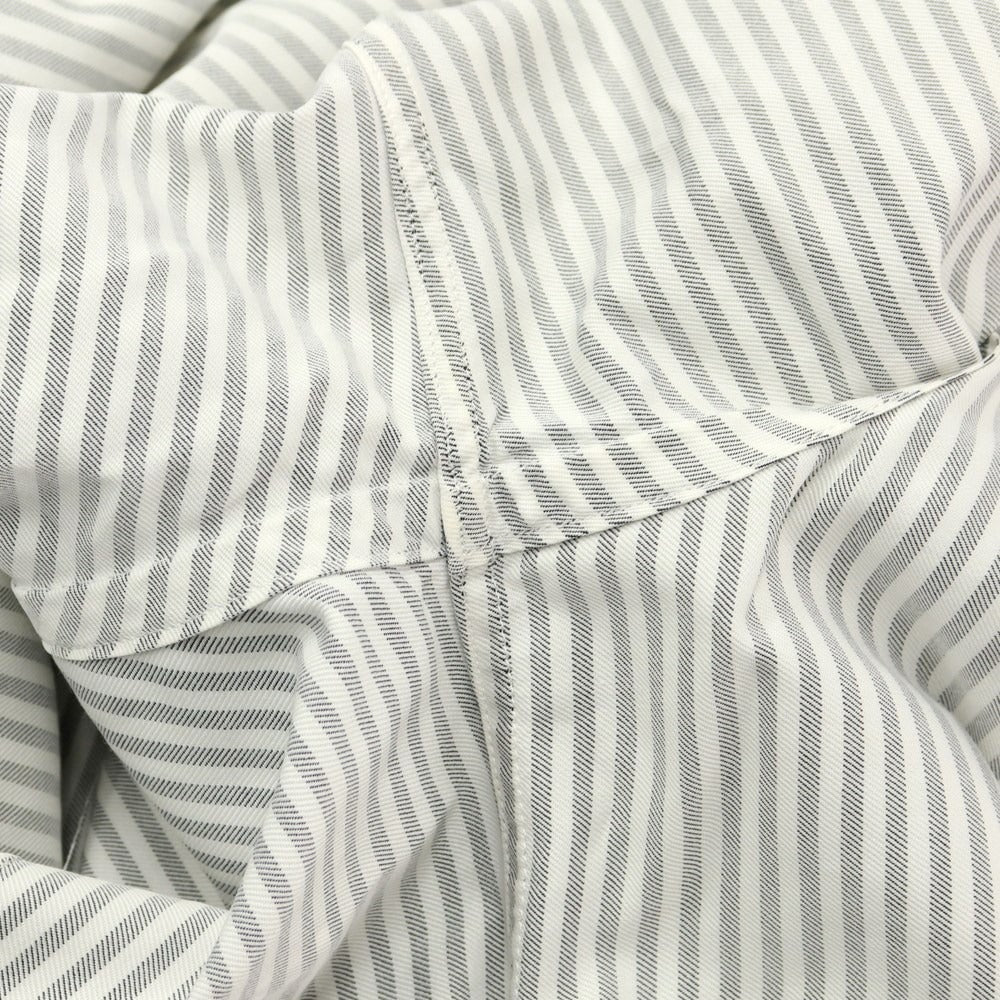 [Used] ORIAN Cotton Striped Semi-Wide Collar Dress Shirt White x Charcoal [37] [Condition Rank C] [Men&