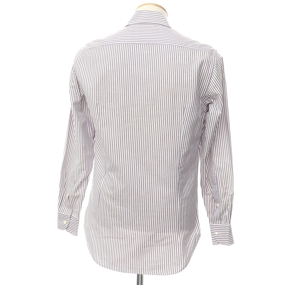 [Used] ORIAN Cotton Striped Semi-Wide Collar Dress Shirt White x Purple [37] [Condition Rank D] [Men&