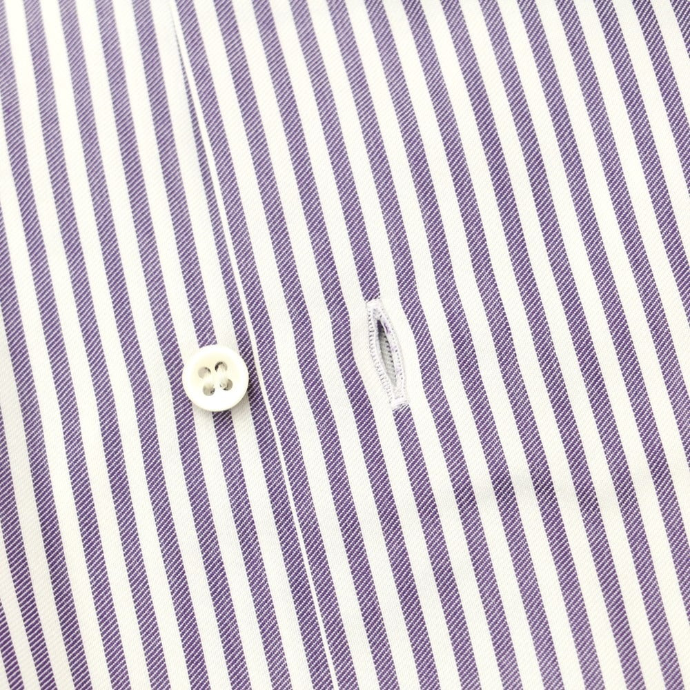 [Used] ORIAN Cotton Striped Semi-Wide Collar Dress Shirt White x Purple [37] [Condition Rank D] [Men&