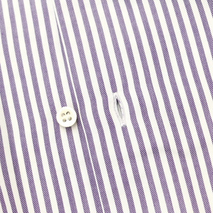 [Used] ORIAN Cotton Striped Semi-Wide Collar Dress Shirt White x Purple [37] [Condition Rank D] [Men&