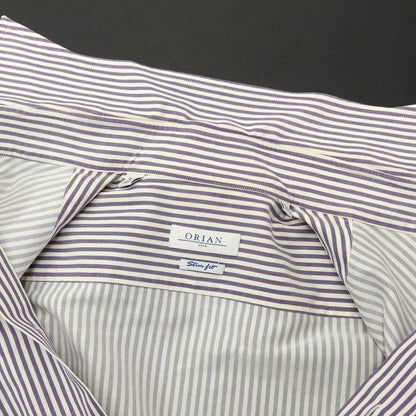 [Used] ORIAN Cotton Striped Semi-Wide Collar Dress Shirt White x Purple [37] [Condition Rank D] [Men&