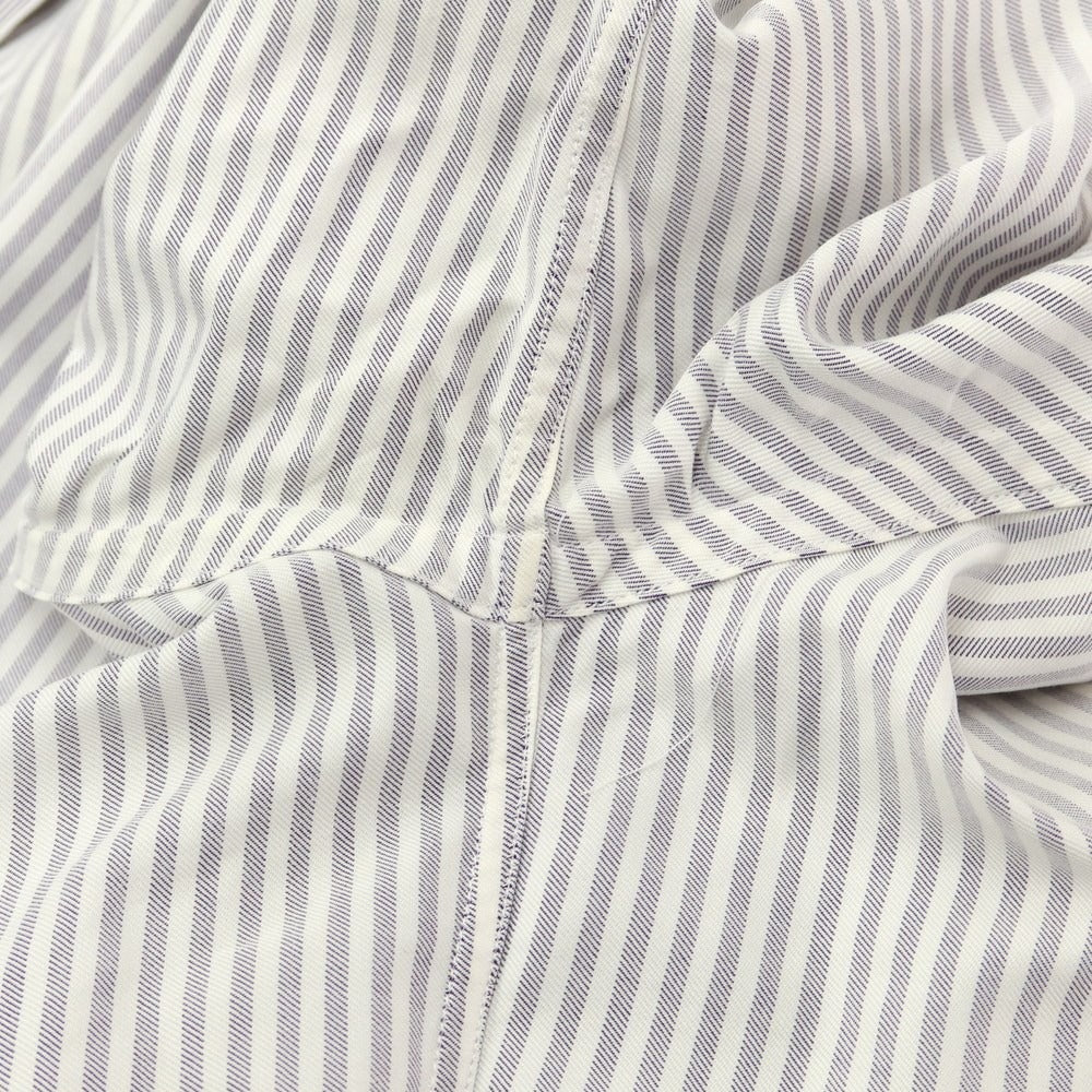 [Used] ORIAN Cotton Striped Semi-Wide Collar Dress Shirt White x Purple [37] [Condition Rank D] [Men&