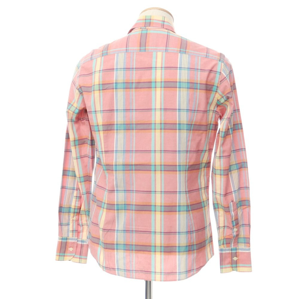 [Used] BEVILACQUA Cotton Check Wide Collar Casual Shirt Pink x Multicolor [S] [Condition Rank B] [Men&