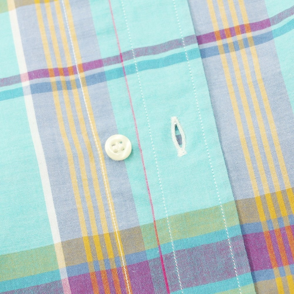 [Used] BEVILACQUA Cotton Check Wide Collar Casual Shirt Light Blue x Multicolor [S] [Condition Rank C] [Men&