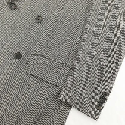 [Used] Dunhill Wool Herringbone Double Breasted Coat Black x White [46] [Condition Rank C] [Men&