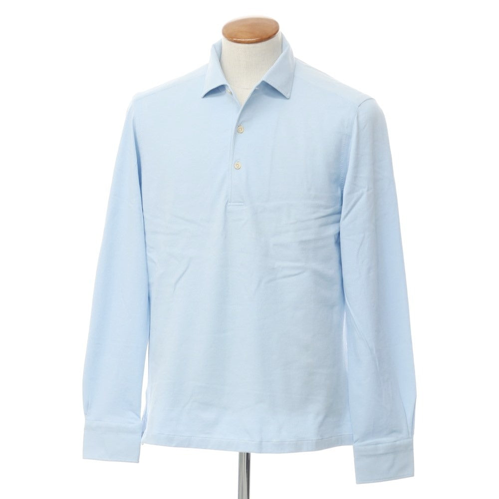 [Used] ERRICO FORMICOLA Cotton Pique Long Sleeve Polo Shirt
 Light blue [Size M] [BLU] [S/S/A/W] [Condition Rank C] [Men&