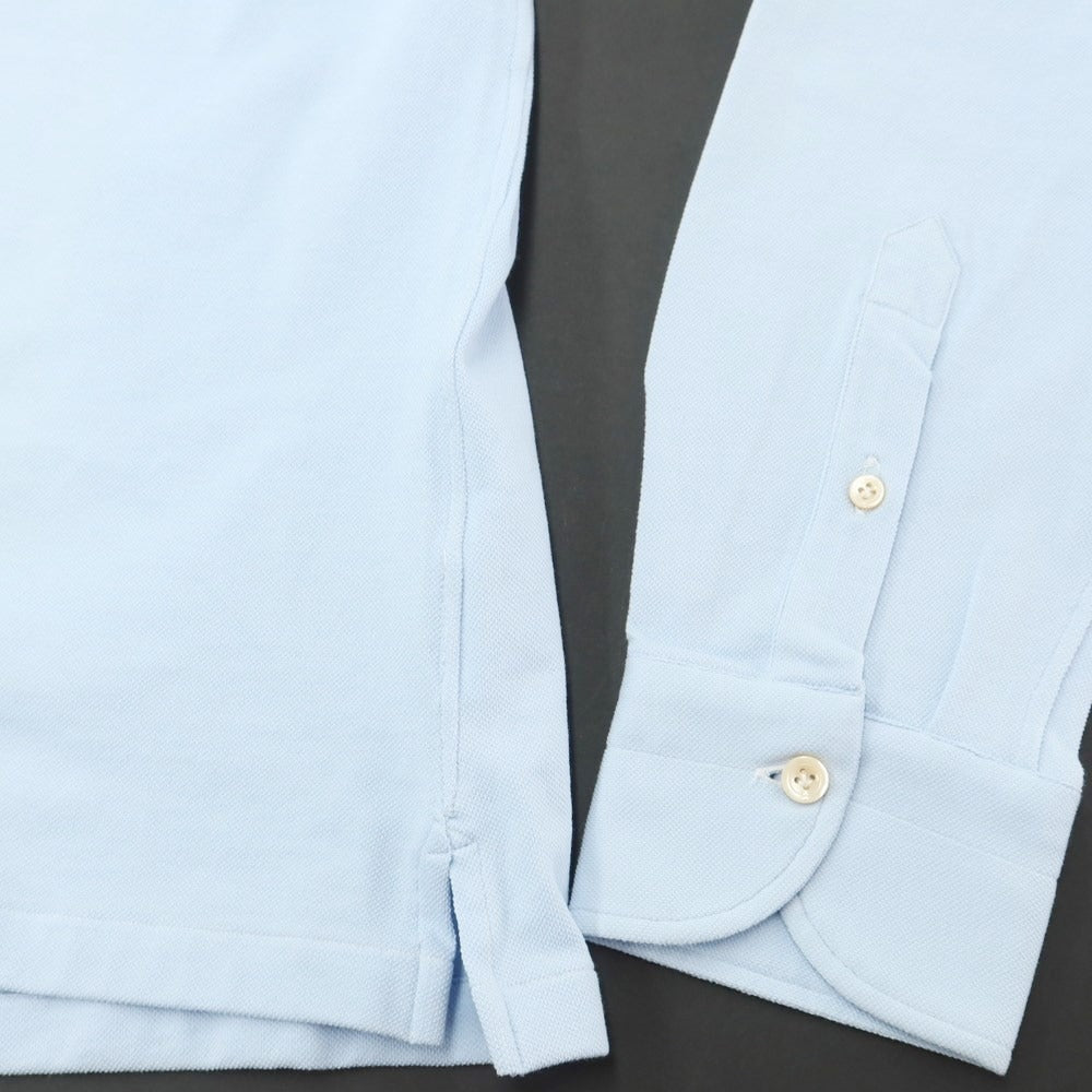 [Used] ERRICO FORMICOLA Cotton Pique Long Sleeve Polo Shirt
 Light blue [Size M] [BLU] [S/S/A/W] [Condition Rank C] [Men&