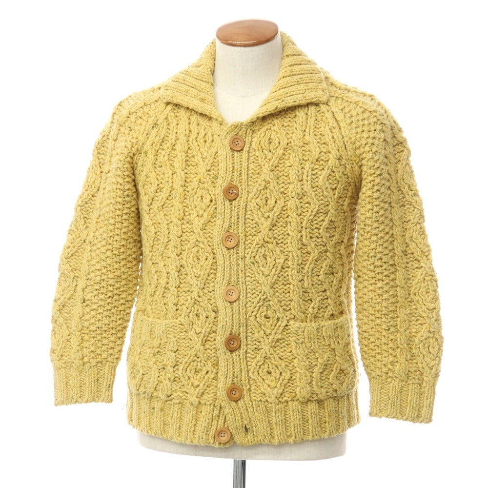 [Used] Corsini low gauge wool Aran cardigan, yellow [46] [Condition rank C] [Men&