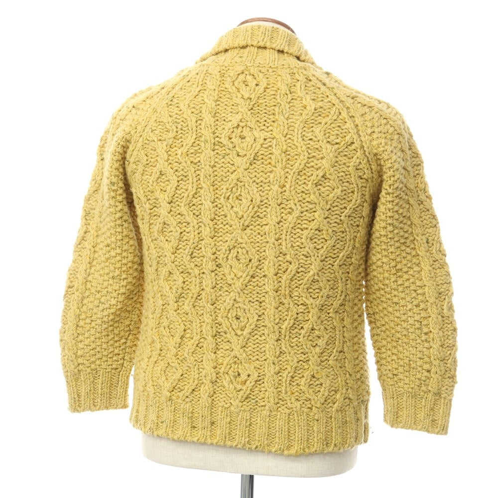 [Used] Corsini low gauge wool Aran cardigan, yellow [46] [Condition rank C] [Men&